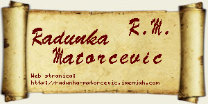 Radunka Matorčević vizit kartica